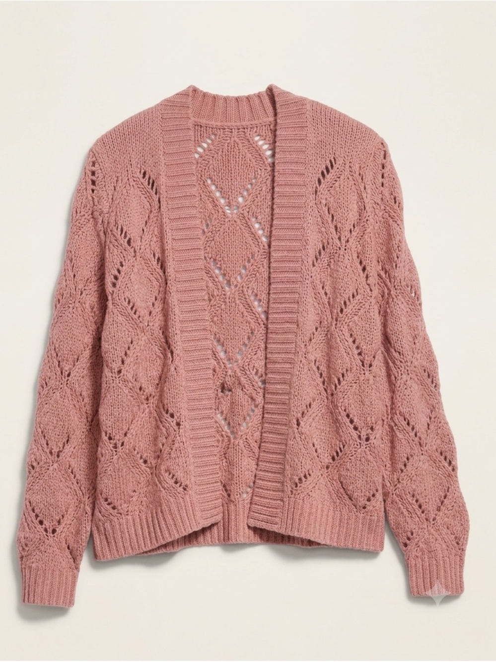 Old Navy Pointelle Open-Front Cardigan - Rose